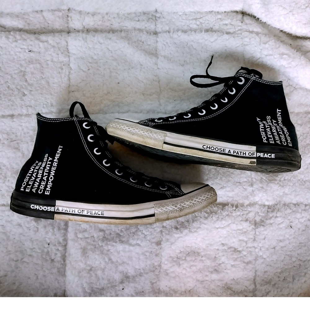 Converse Choose a Path to‎ Peace Canvas High Top Sneakers Running Shoes
